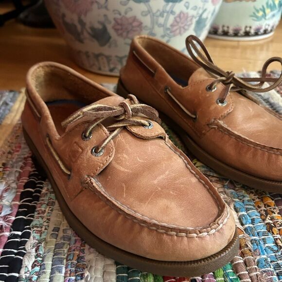 Sperry Top Sider Men's Tan Leather Boat Shoes 9M - Picture 15 of 16